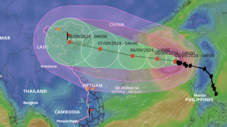 Vào lúc 4 giờ sáng ngày 5/9, bão số 3 đã hình thành