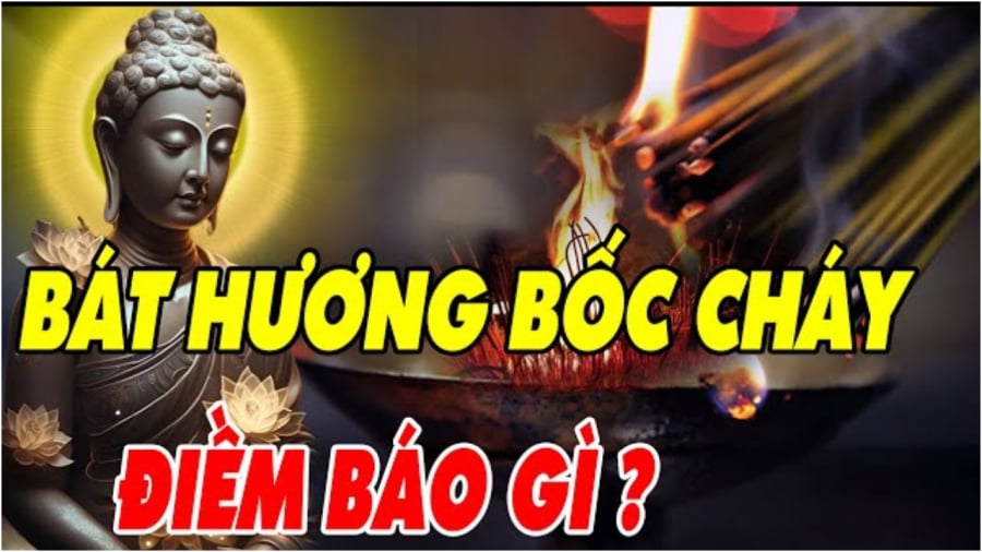 Bát hương bốc cháy nên cẩn thận