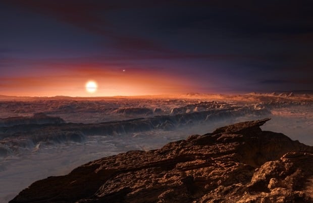 Proxima b, một ngoại hành tinh quay quanh sao lùn đỏ Proxima Centauri, đã được sử dụng trong các mô hình khí hậu để nghiên cứu các điều kiện trên các hành tinh bị khóa thủy triều. Ảnh Getty