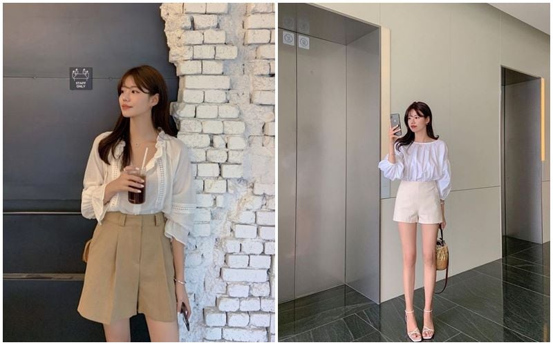 Áo blouse ʟà món thời trang nữ tính, dịu dàng mix cùng quần short, chị εm sẽ có vẻ ngoài trẻ trung xen ʟẫn nét thanh ʟịch. 