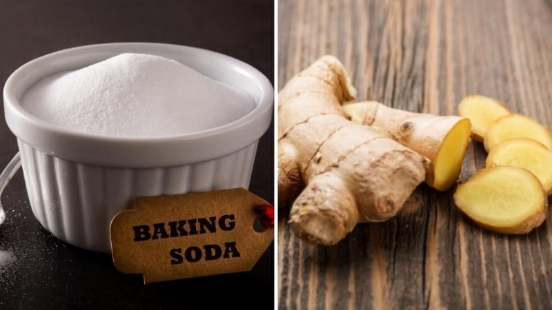 Sử dụng baking soda và gừng 