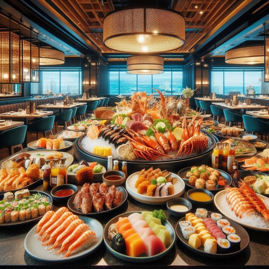 Khi ᵭi ăn buffet, bạn nên ưu tiên chọn các món có giá trị cao như hải sản, thịt bò.