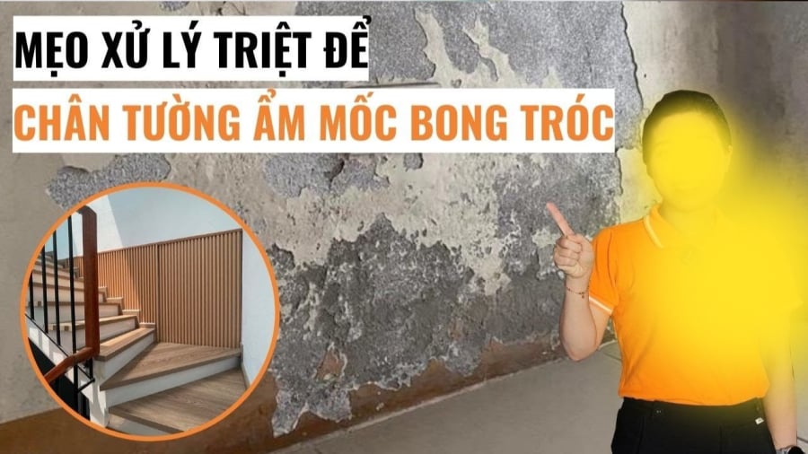 Mẹo xử lý tường nhà bong tróc mốc đen, phồng rộp mấy cũng thành sáng bóng như mới