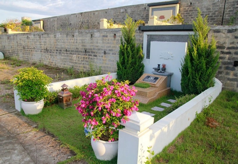 Image of grave with plants