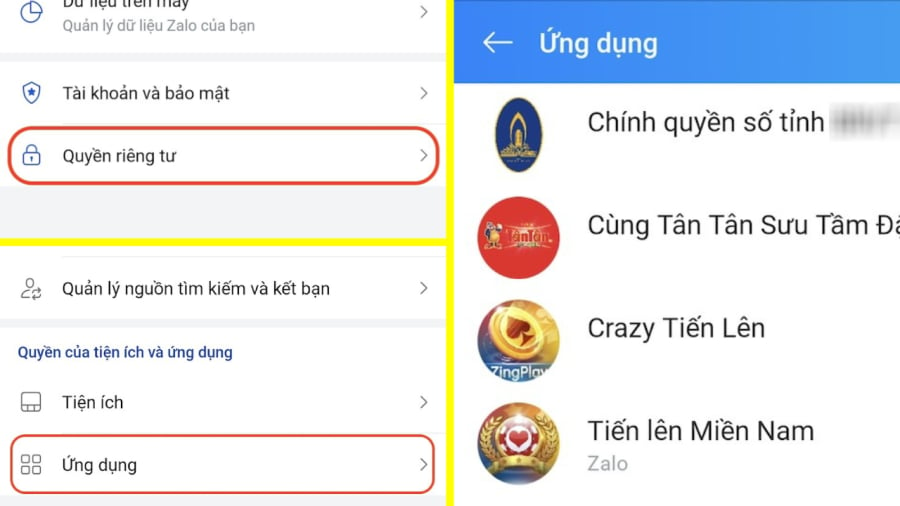 Nhấn nút này để kiểm tra mình có bị ứng dụng lạ trên Zalo truy xuất dữ liệu cá nhân hay không