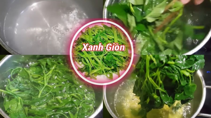 Mẹo luộc rau muống xanh giòn