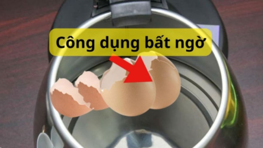 Vỏ trứng làm sạch ấm siêu tốc