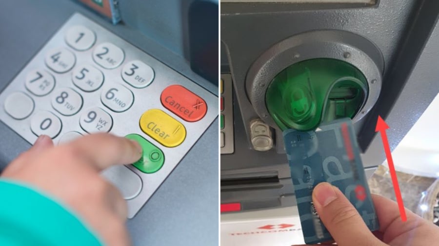 Khi bị nuốt thẻ ATM, bạn có thể ấn nút Cancel trên máy để kiểm tra xem máy có trả lại thẻ không.