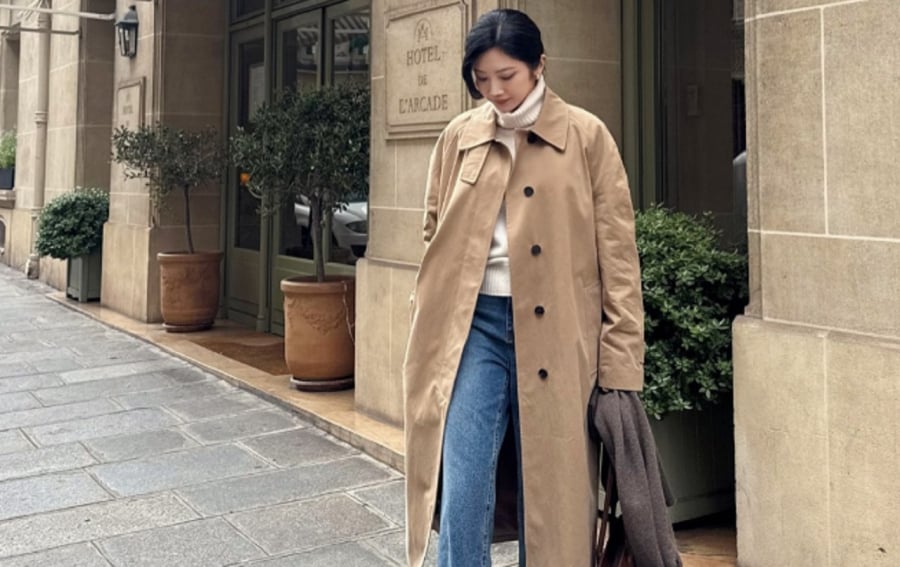 Trench coat luôn là món đồ được ưa chuộng trong tiết trời lạnh.