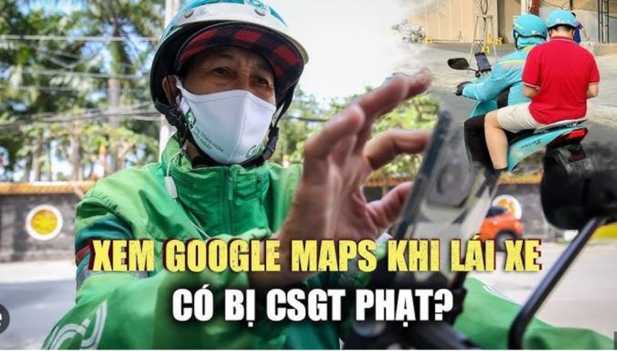 Trường hợp cá nhân gắn điện thoại lên giá đỡ để xem Google Maps mà không dùng tay cầm và thao tác với điện thoại trong quá trình điều khiển xe, thì không vi phạm quy định nêu trên. (Ảnh minh họa_