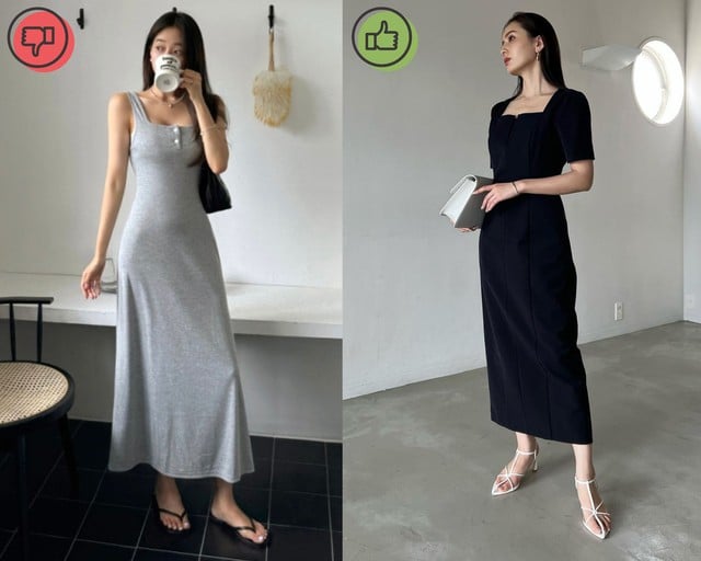 Chất liệu mềm mỏng của váy cotton có thể tạo cảm giác xuề xòa, thiếu sự chỉn chu cần thiết.