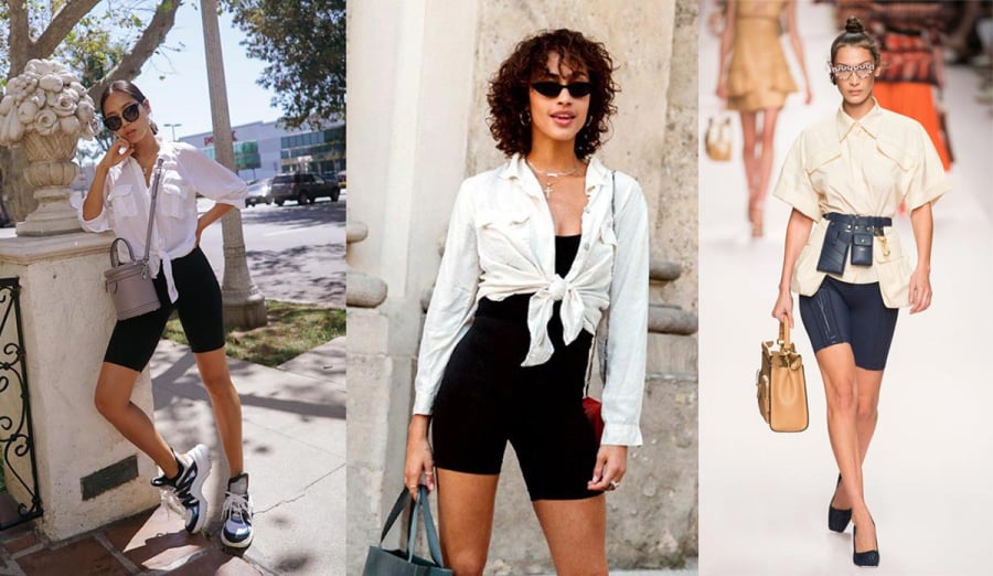 Hãy chọn áo sơ-mi oversize hoặc tunic để che đi vùng eo và hông