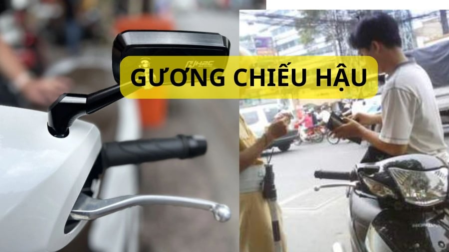 Gương chiếu hậu lắp sai, không tác dụng cũng bị xử phạt