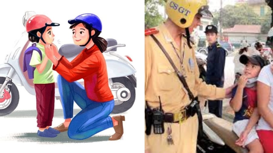 Đội mũ bảo hiểm giúp bảo vệ an toàn và là quy định bắt buộc của Luật