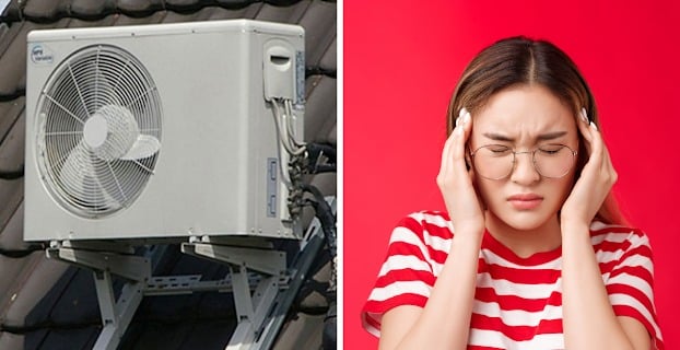 Cục nóng điều hòa có trọng tâm chủ yếu ở block, nếu không được lắp đặt đúng cách, đặc biệt là giá đỡ không được gia cố chắc chắn ở cả hai bên, có thể gây mất cân bằng.