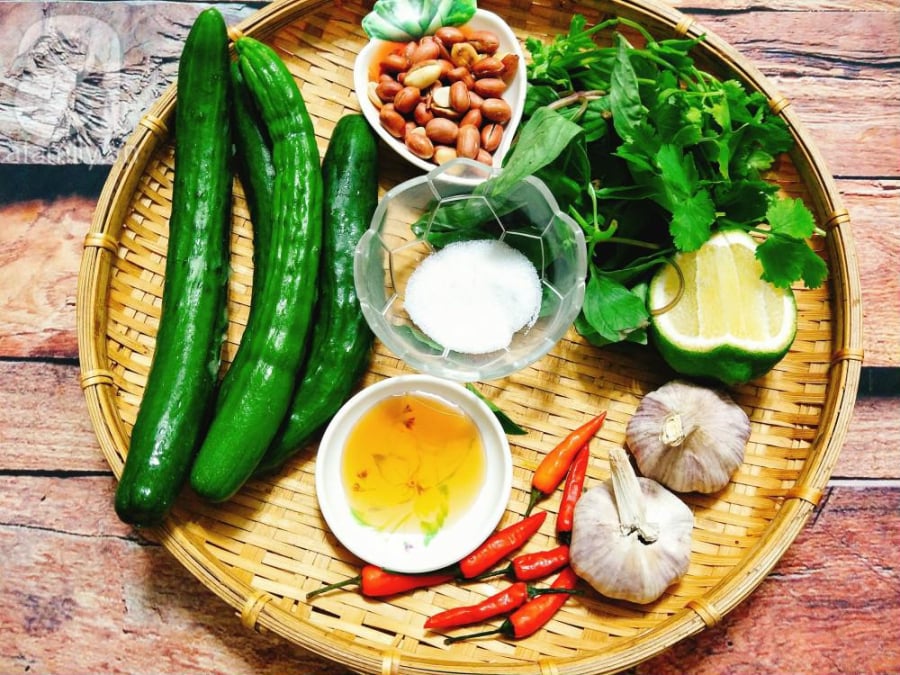 Nguyên liệu làm nộm dưa chuột