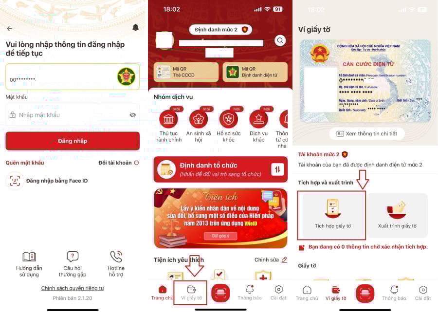 Các bước tích hợp thẻ bảo hiểm y tế vào ứng dụng VNeID.