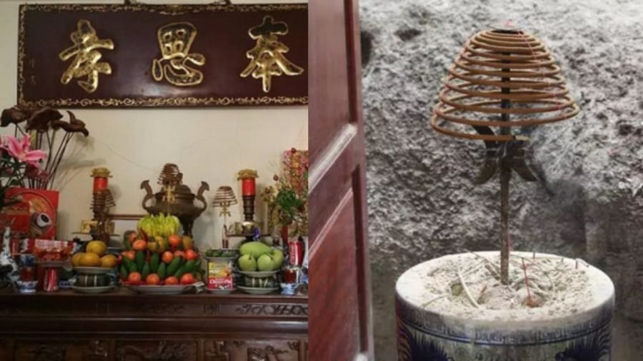 Việc cắm chân hương vòng vào bát hương gia tiên là gây hại cho tổ tiên theo mặt tâm linh.