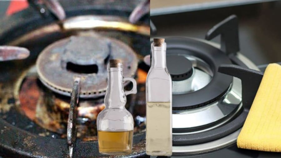 Dùng giấm có thể giúp làm sạch bếp gas