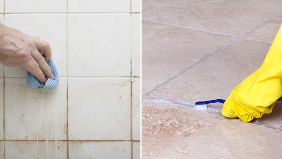 Bạn có thể sử dụng các nguyên liệu như baking soda, giấm hoặc oxy già để làm sạch ron gạch men và các vết ố vàng trên bề mặt gạch men.
