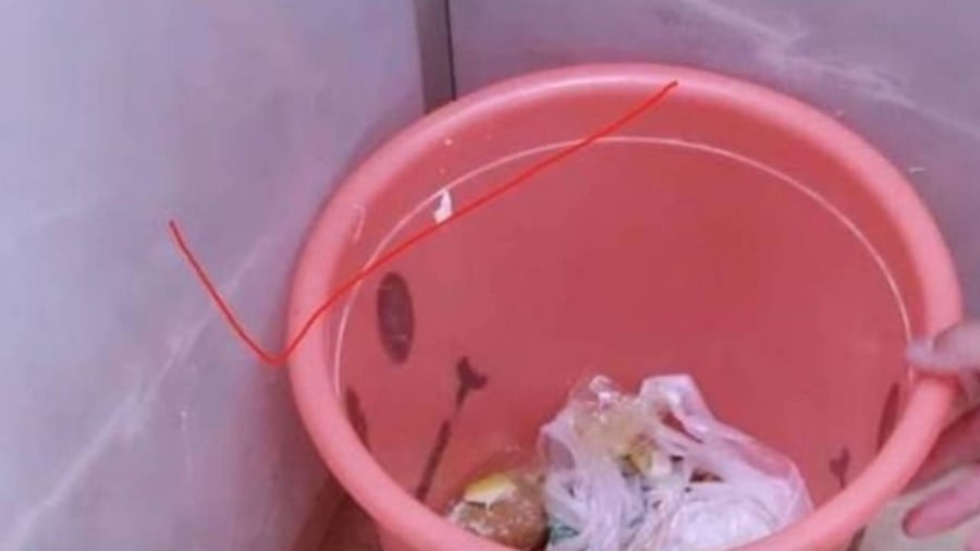 Nhiều gia đình có thói quen đặt thùng rác trong phòng khách để tiện vứt rác sinh hoạt.