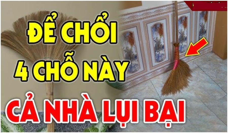 Vị trí đặt chổi nên tránh