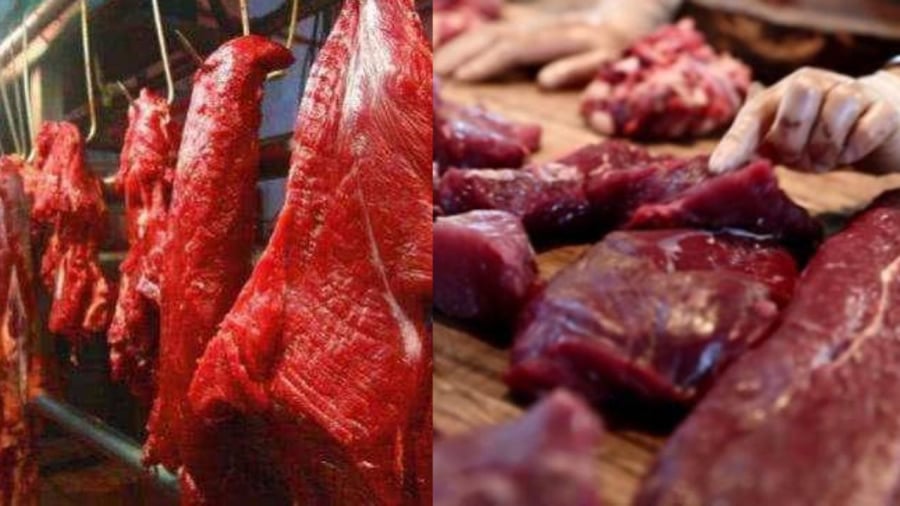 Cách bày bán (treo lên hoặc đặt trên bàn) có thể giúp bạn nhận ra thịt bò ngon