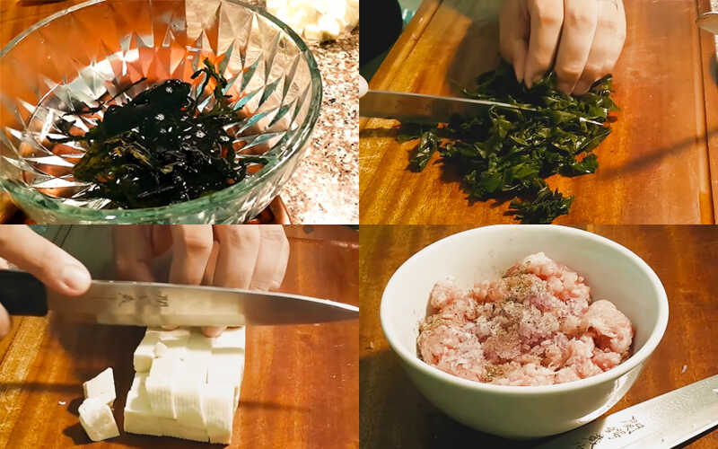 Nguyên liệu làm canh rong biển đậu hũ