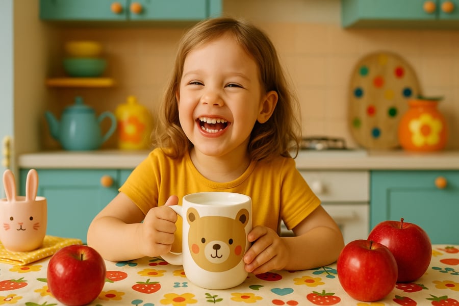 Không gian vui vẻ giúp trẻ cảm thấy thoải mái và sẵn sàng thưởng thức sữa.