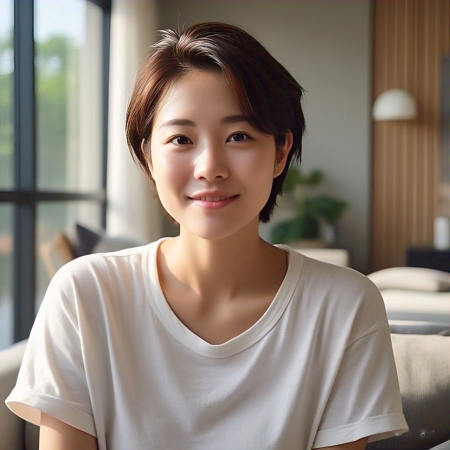 Người gò má cao, cằm nhọn có thể tham khảo kiểu tóc tém.