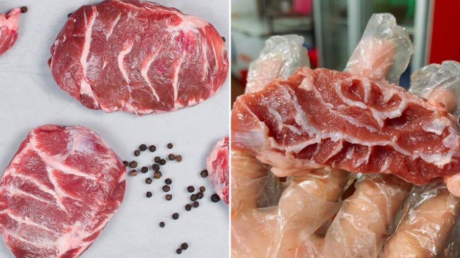 Thịt má đào mềm mọng, có thể chế biến thành nhiều món ăn hấp dẫn.