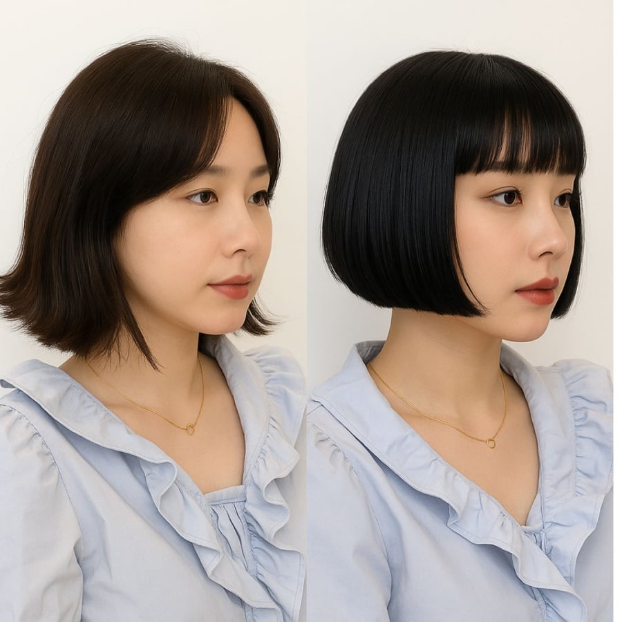 Tóc ngắn vểnh ra ngoài trông không chỉnh chu