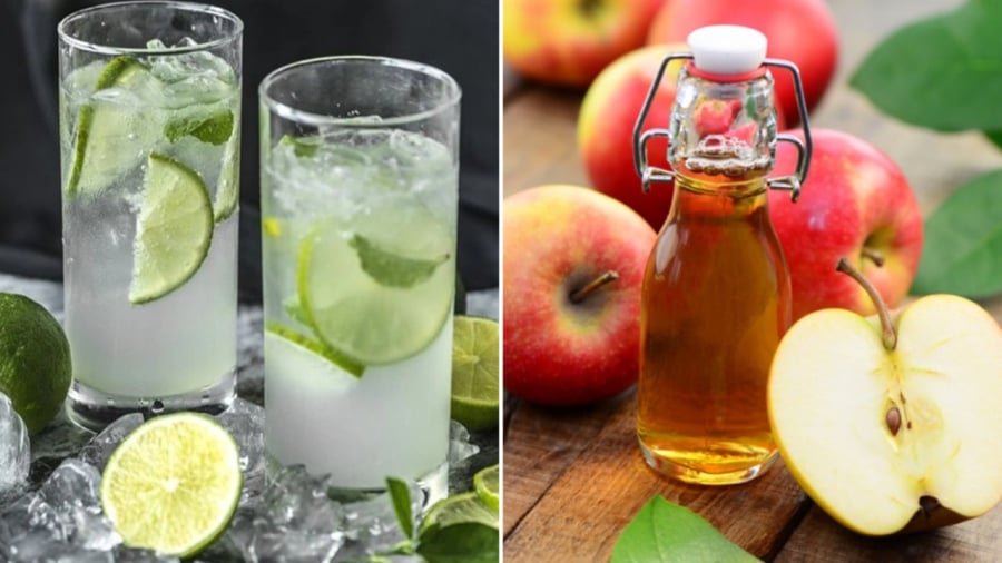 Nước chanh, nước giấm táo pha loãng có thể hỗ trợ quá trình làm tan sỏi thận.