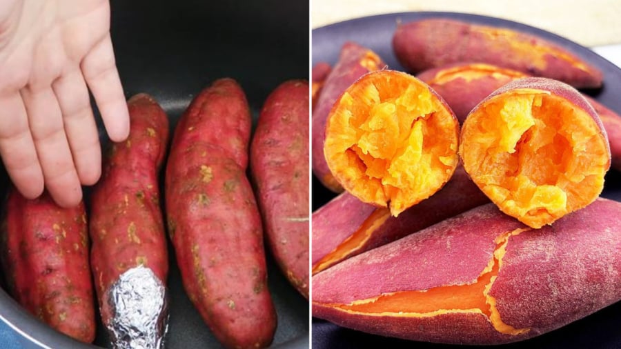Khi luộc khoai lang, bạn có thể thêm một chút muối để khoai nhanh chín và đậm đà hơn.