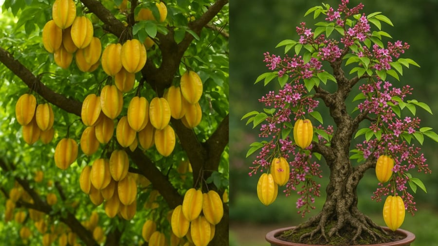 Cây khế nhỏ làm cảnh phù hợp với không gian nhà hiện đại