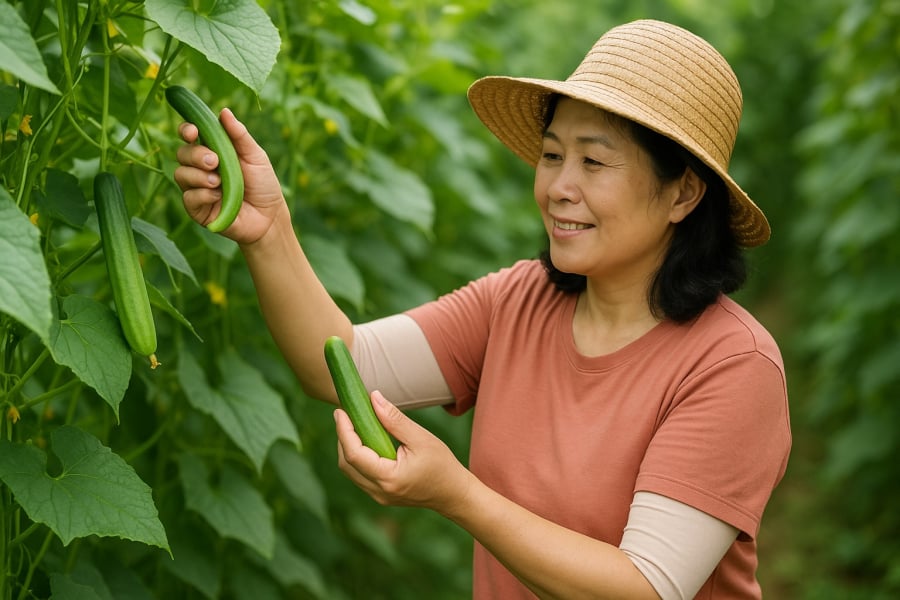 Dưa chuột cong hay thẳng không quan trọng bằng độ tươi và cách chăm sóc tự nhiên.