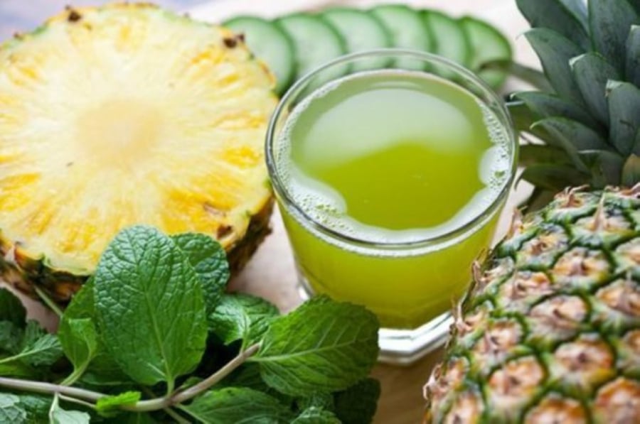 Sinh tố dứa bạc hà