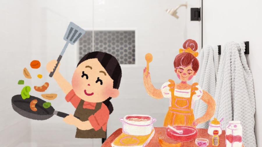 Nhà bếp sạch sẽ thơm hương thức ăn gia đình khỏe mạnh