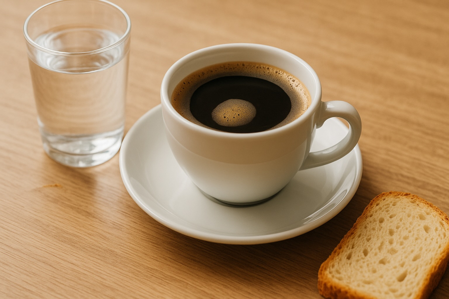 Ăn nhẹ và uống thêm nước là mẹo đơn giản giúp hạn chế tác dụng phụ của caffeine.