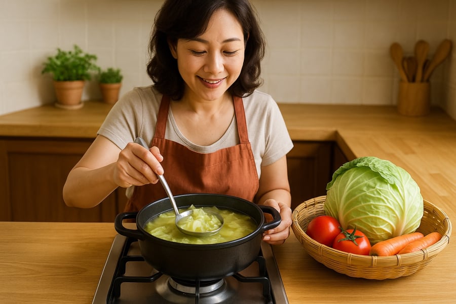 Bắp cải – món rau dân dã, dễ chế biến và tốt cho sức khỏe cả gia đình.