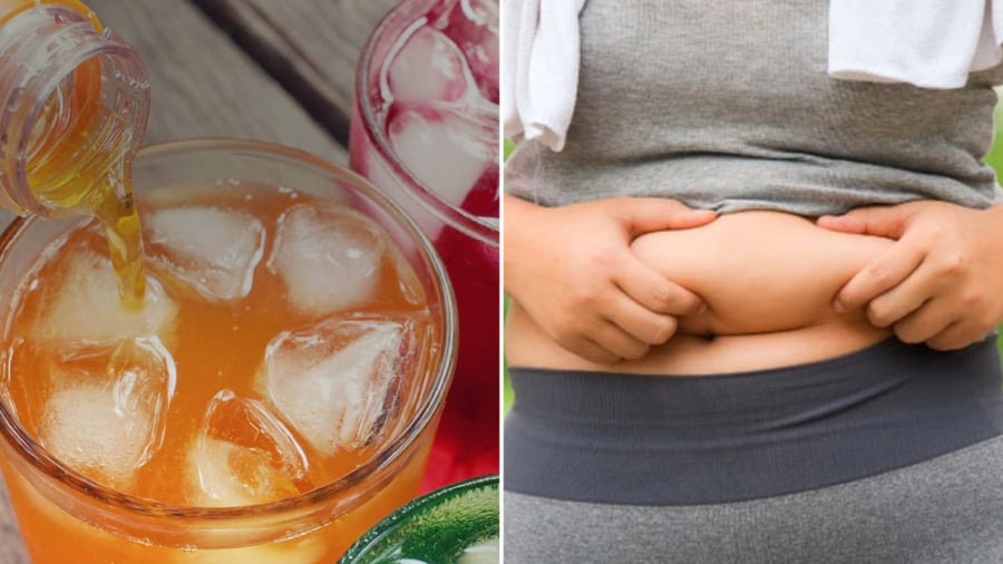 Các loại đồ uống chứa đường khiến bạn dễ tăng cân, tích nhiều mỡ bụng.