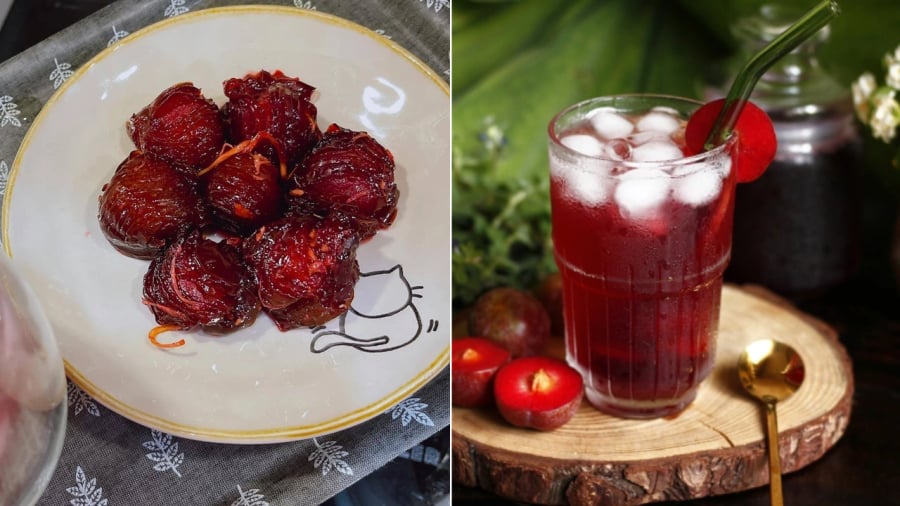 Chỉ cần làm một lần, bạn có thể thu được hai thành phẩm là ô mai mận và siro mận.