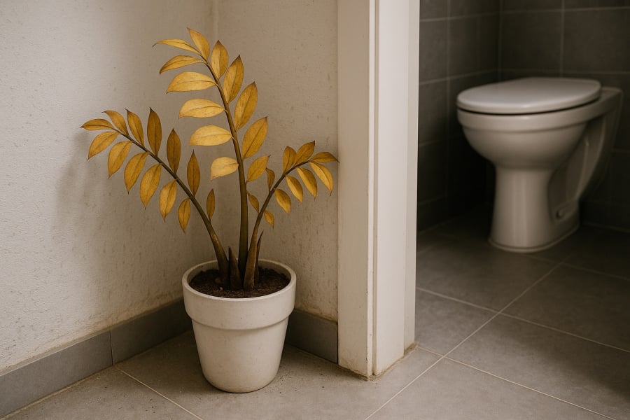 Đặt cây kim tiền sai chỗ, cây héo úa dễ khiến tài lộc tiêu tan, vận khí sa sút.