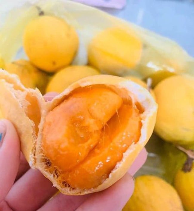 Mỗi trái gùi khi bổ ra có phần ruột vàng đậm, chia múi như mít, vị chua ngọt pha trộn, hậu vị ngọt đậm đà, lưu lại hương thơm thoang thoảng rất đặc trưng