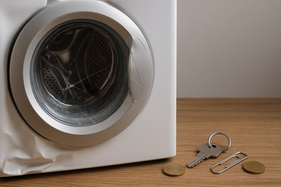 Hậu quả của việc bỏ quên vật kim loại trong túi quần áo khi giặt máy