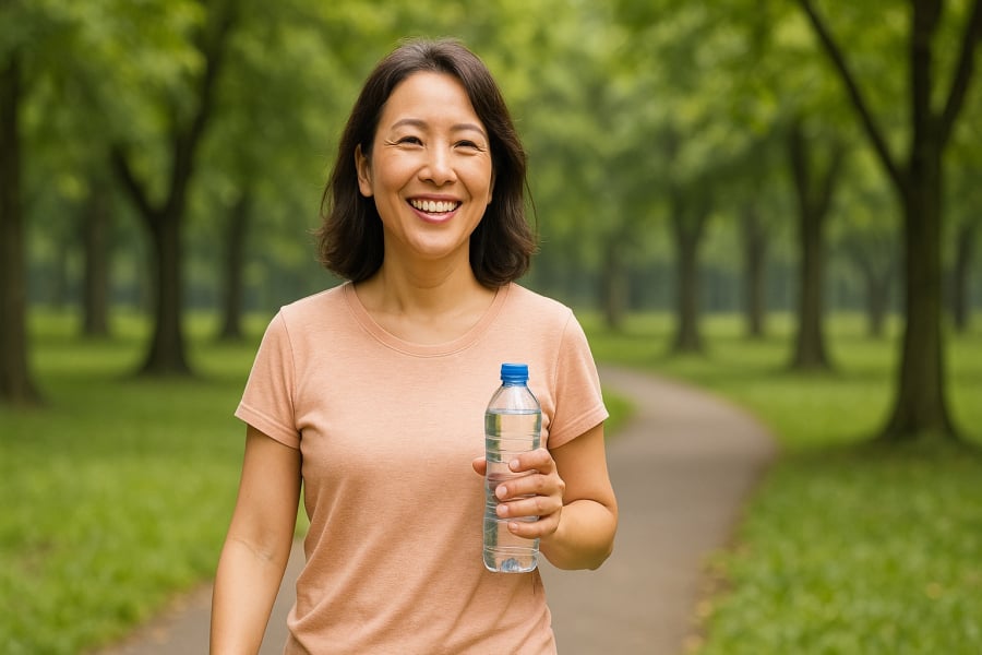 Thói quen đơn giản như đi bộ và uống đủ nước giúp cải thiện lưu thông máu hiệu quả.