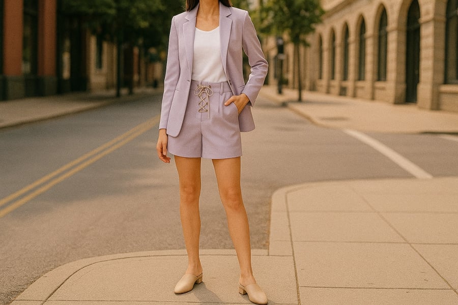 Shorts suit mang lại phong thái thanh lịch, hiện đại.