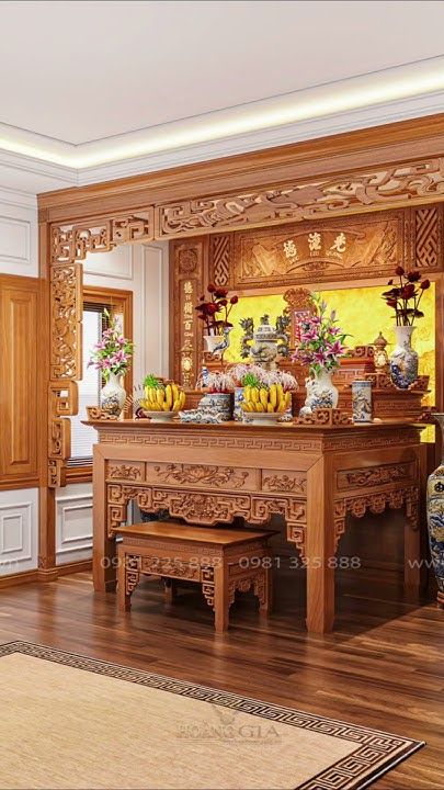 Phòng thờ ánh sáng dịu nhẹ để gia tiên an nghỉ