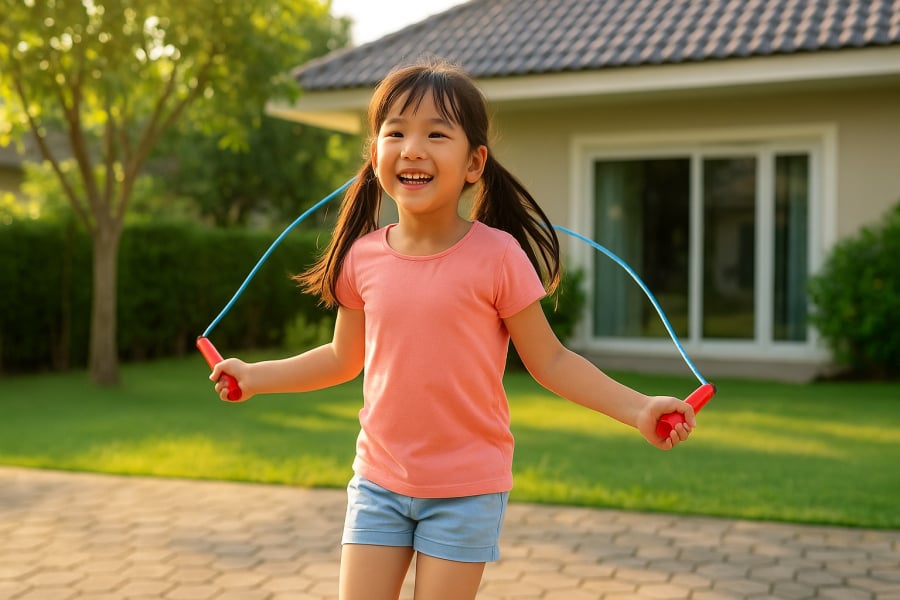 Vận động ngoài trời mỗi ngày là cách tự nhiên giúp trẻ phát triển chiều cao tối ưu trong mùa hè.