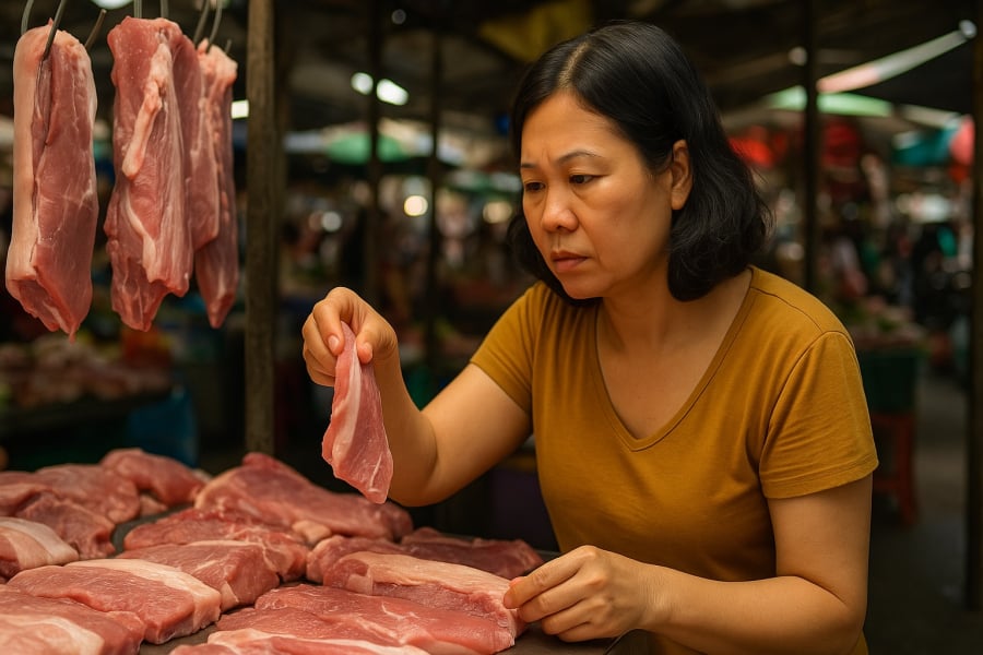 Bà nội trợ nên chọn mua thịt tại quầy hàng quen, có uy tín để đảm bảo an toàn thực phẩm.